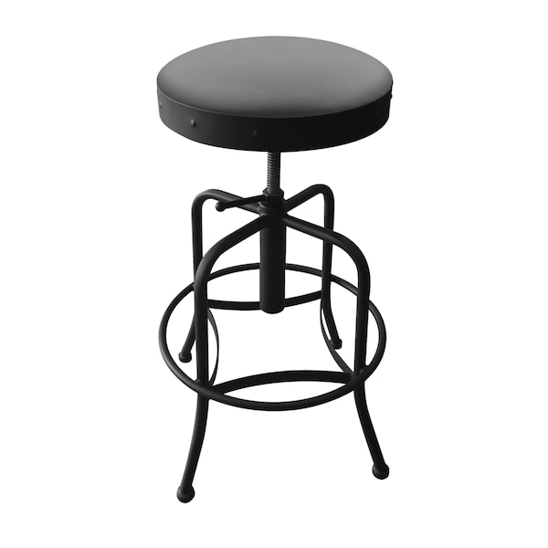 Adjustable Stool, Black Wrinkle, Canter Grey Seat
